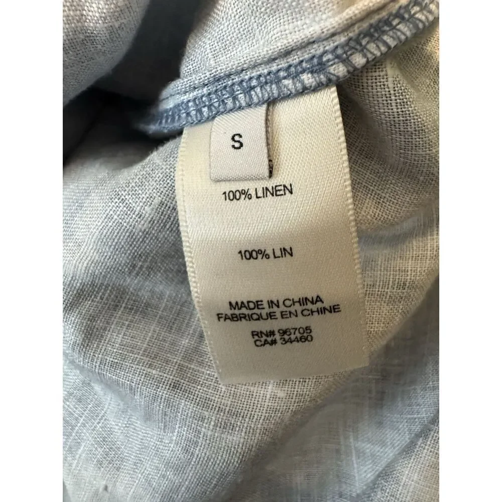 Rebecca Taylor 100% Linen Chambray Wrap Dress Midi Designer - Picture 5 of 5